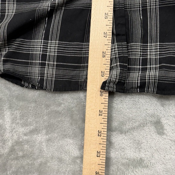 Ely Cattleman Shirt Mens Medium Black Plaid Long Sleeve Snap Button Western Work - Picture 4 of 10